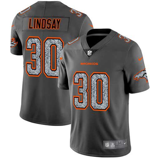 Men Denver Broncos #30 Lindsay Nike Teams Gray Fashion Static Limited NFL Jerseys->denver broncos->NFL Jersey